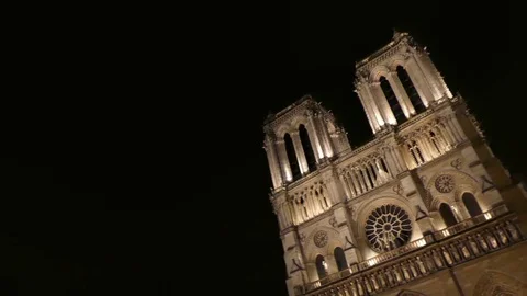Notre Dame de Paris dramatic shot Stock Footage 71412441
