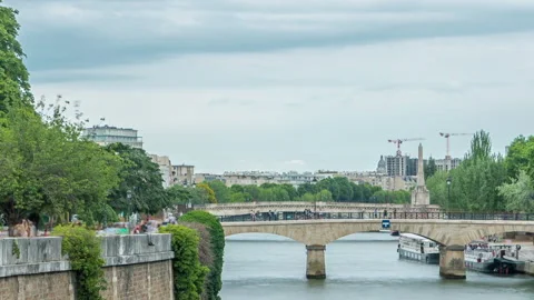 Notre Dame de Paris Garden on Cite Island timelapse, Paris, France Stock Footage 236708554