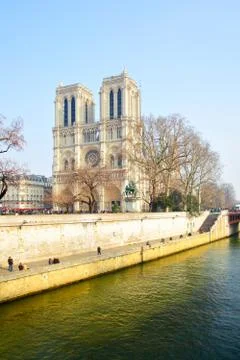 Notre Dame de Paris in spring Stock Photos