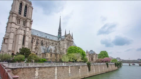 Notre Dame de Paris timelapse hyperlapse, France Stock Footage 48719372