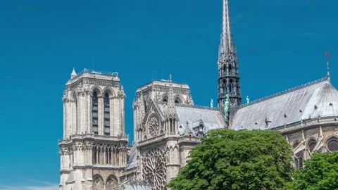 Notre Dame de Paris timelapse is the one of the most famous symbols of Paris Stock Footage 236642094
