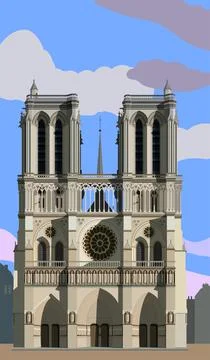 Notre Dame de Paris. vector. Illustrazione stock