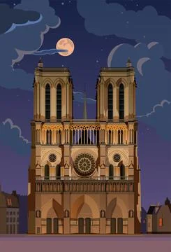 Notre Dame de Paris. vector. Stock Illustration