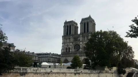 Notre-Dame de Paris in winter Stock Footage 145463377