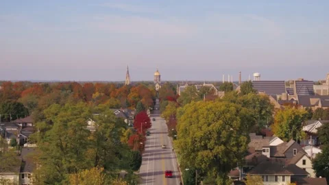 Notre Dame Fall Aerial 4 Stock Footage 146701488