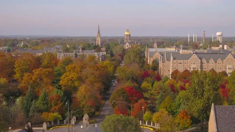 Notre Dame Fall Aerial 6 Stock-Footage 146701656