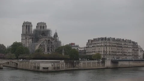 Notre Dame fire Aftermath Stock Footage 106478141