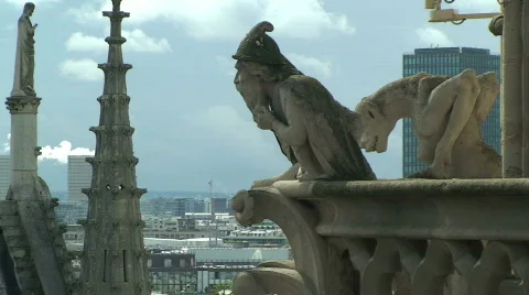 Notre Dame Gargoyle 库存影片 491023