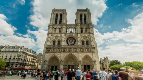 Notre Dame Hyperlapse, Paris Stock Footage 106404979