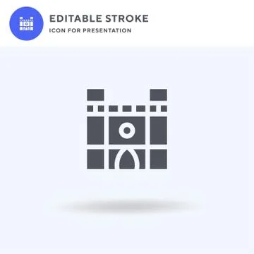 Notre Dame icon vector, filled flat sign, solid pictogram isolated on white,  Stock-Illustration