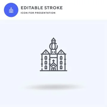 Notre Dame icon vector, filled flat sign, solid pictogram isolated on white,  Stock-Illustration