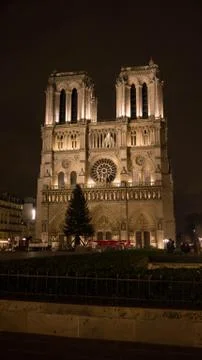 Notre Dame at night Stock Photos