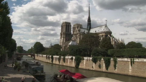 Notre dame of Paris Stock Footage