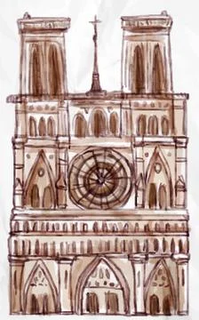 Notre dame Paris vector Stock Illustration