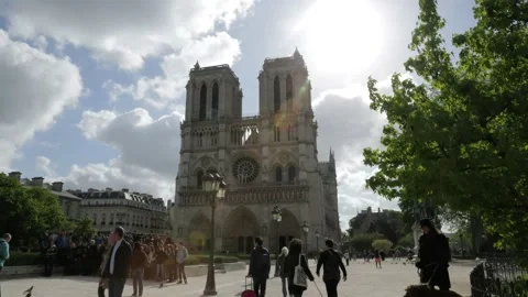 Notre Dame pre fire Stock Footage 143654556