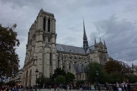 Notre Dame seen from southwest corner on bridge Fotos de archivo