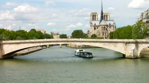 Notre Dame, The Seine Stock Footage 47534037