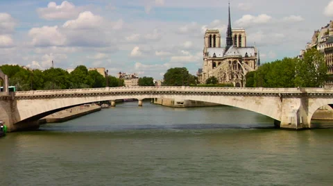 Notre Dame, The Seine Stock Footage 47534042