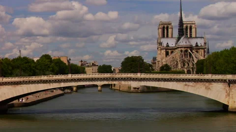 Notre Dame, The Seine Stock Footage 47534047