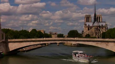 Notre Dame, The Seine Stock Footage 47534056