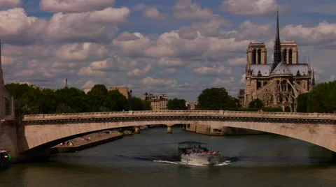 Notre Dame, The Seine Stock Footage 47534078