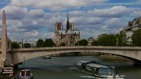 Notre Dame, The Seine Stock Footage 47534087