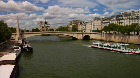 Notre Dame, The Seine Stock Footage 47534101