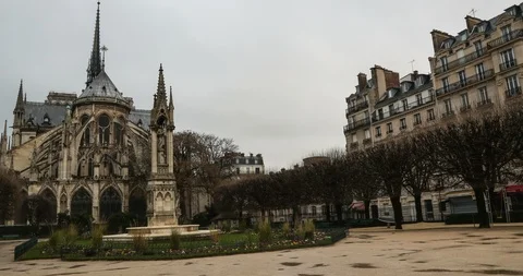 Notre Dame timelapse at daytime Stock Footage 85713738