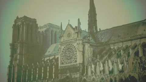 Notre Damm de Paris Vídeo Stock 144634260