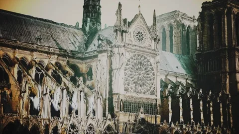 Notre Damm de Paris Vídeo Stock 145652559