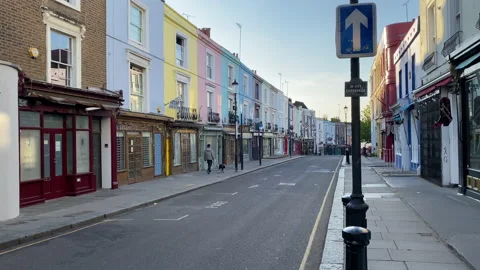 Notting Hill, Empty London Lockdown on Covid19 Stock Footage 231971408