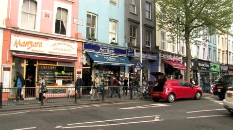 Notting hill shops Stock Footage 24764696