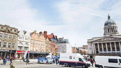 Nottingham City Square Motion Timelapse Stock Footage 105113312