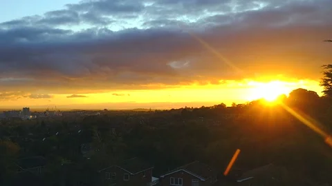 Nottingham City View Sunset Timelapse Video stock 147129268