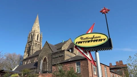 Nottingham Contemporary Art Gallery Sign England. Video stock 334180341
