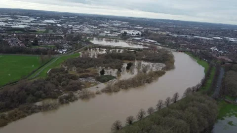 Nottingham Toll Bridge Flooding 5th January 2024 Stock Footage 260479624