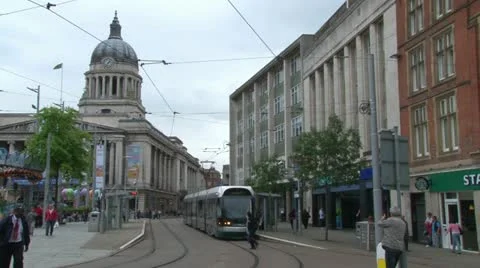 Nottingham Tram Stock Footage 18009490