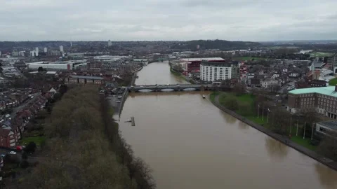 Nottingham Trent Flooding Stock Footage 260483017