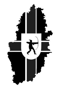 Nottinghamshire map flag vector silhouette illustration Stock Illustration