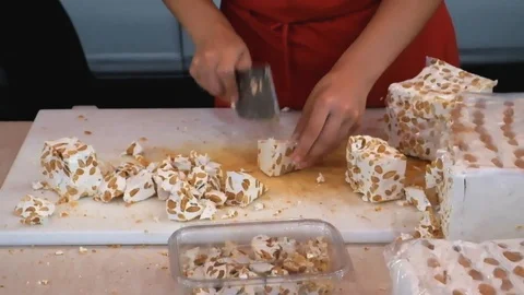 Nougat cutter Stock Footage 95894264