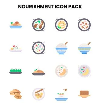 Nourishment Flat Graphics Icons Pack Stock Illustration