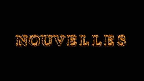 Nouvelles fire text effect black background Stock Footage 136566036