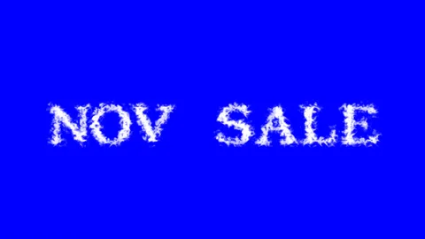 Nov Sale cloud text effect blue isolated background Stock Footage 138722186