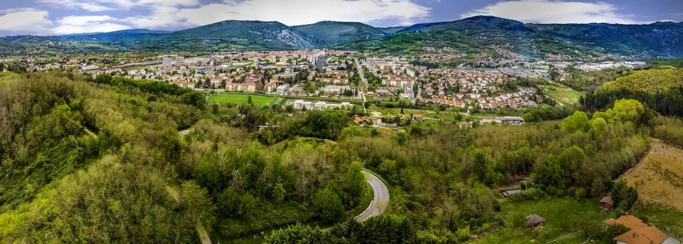 Nova Gorica Panorama With View on Mountains Stock Photos