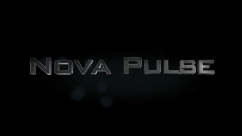 Nova Pulse title 3D metal text on black alpha channel background 스톡 동영상 301264369