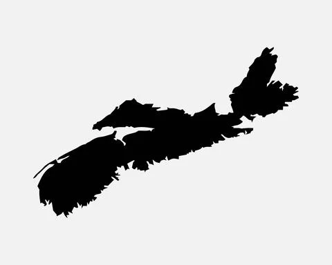 Nova Scotia Canada Map Black 库存插图