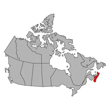 Nova Scotia of Canada map shape, travel web flat concept icon vector illustra Ilustración de archivo