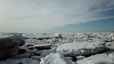 Nova Scotia Canada Ocean Ice Brule Northumberland Strait Drone View Stock Footage 141783092