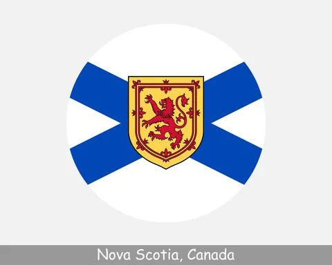 Nova Scotia Canada Round Flag Stock Illustration