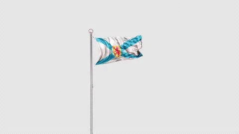 Nova Scotia   Flag Pole  Animation Include Alpha 3D Rendering Stock-Footage 312085172
